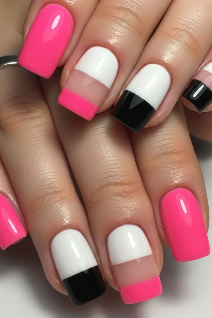 Pink Candy Corn Nails