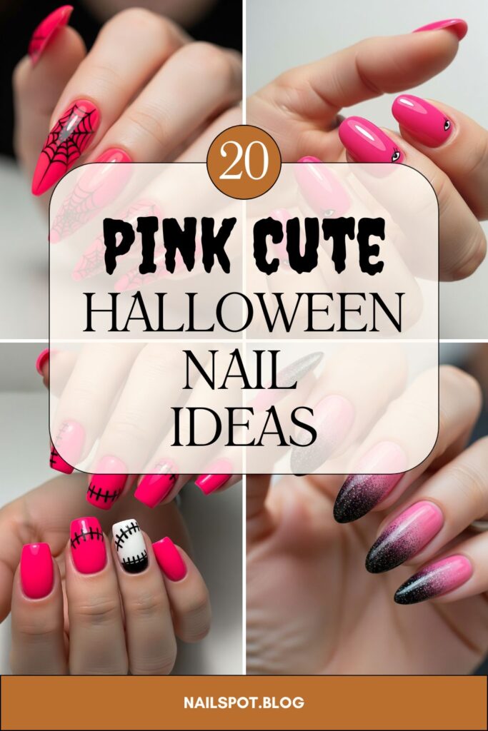 pink halloween nails
