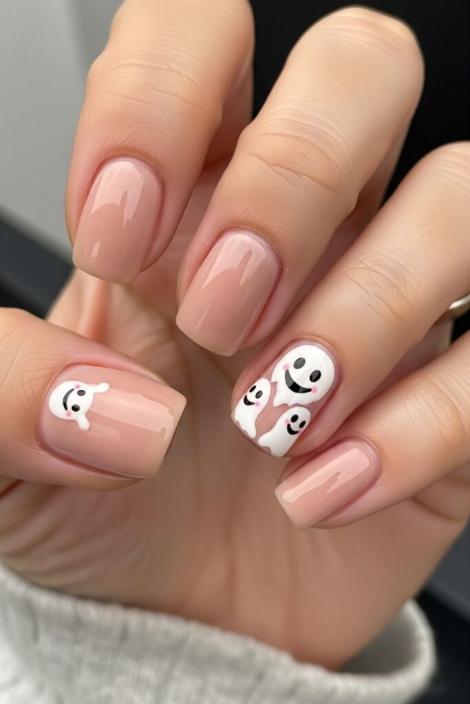 Ghostly Smile Nails
