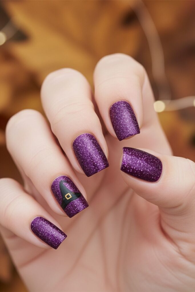 Glittery Witch Nails