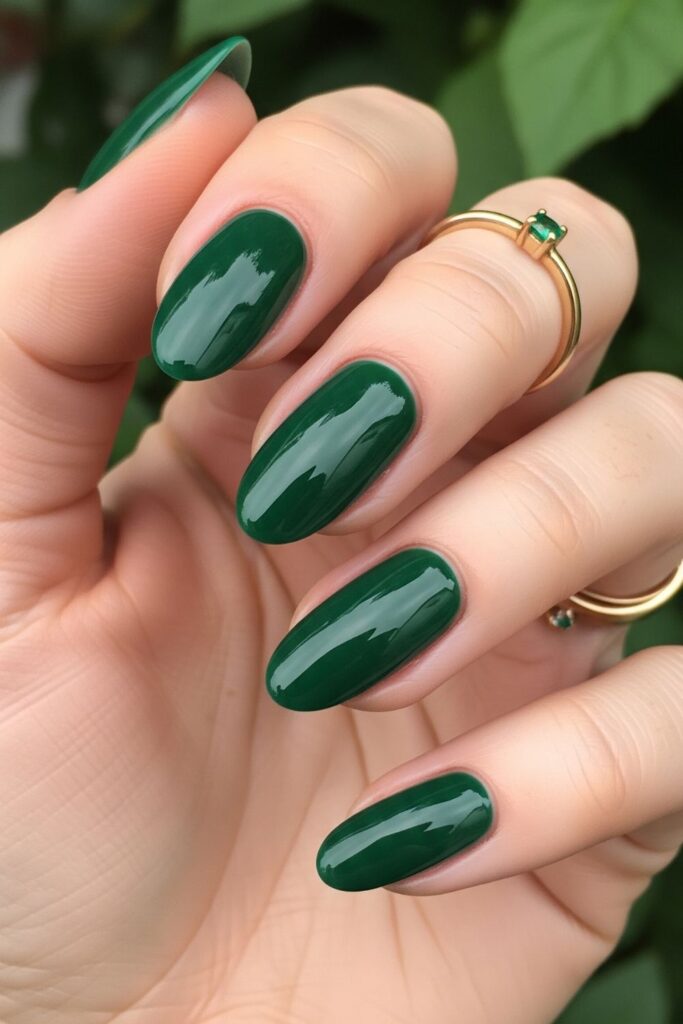 Forest Green Gloss Nails