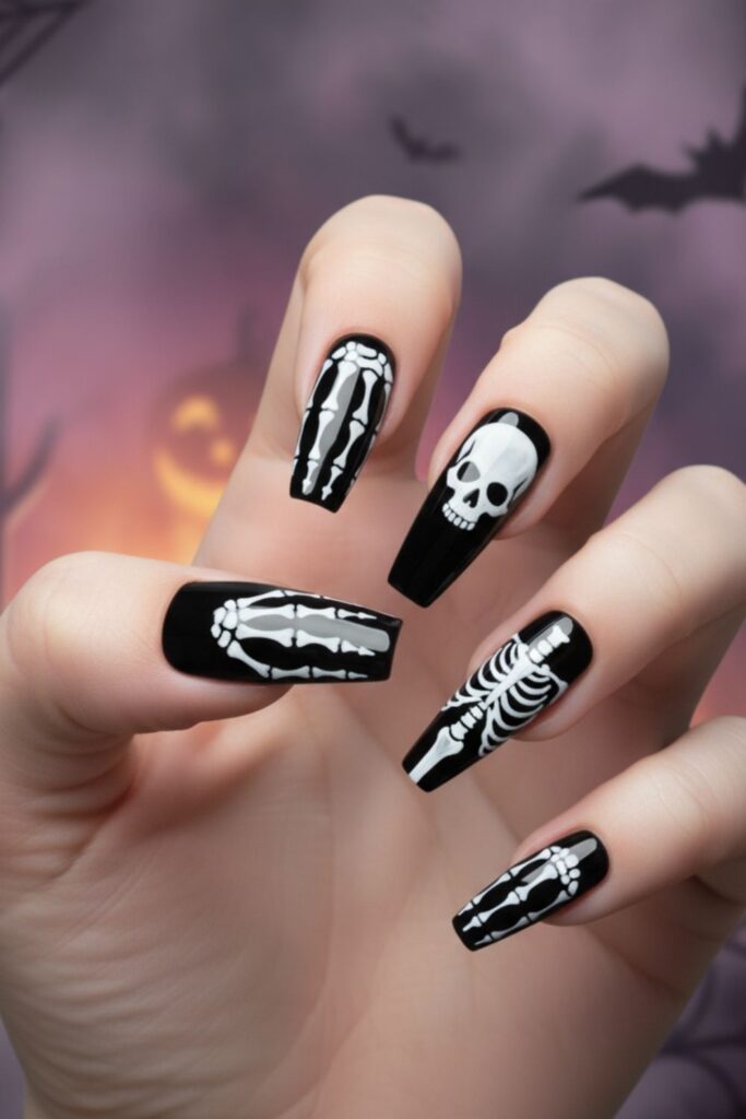 Skeleton Chic Nails