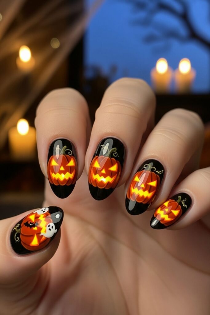 Pumpkin Glow Nails