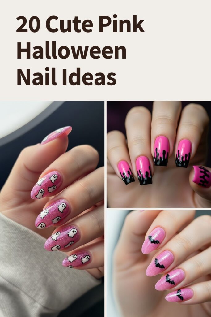 pink halloween nails