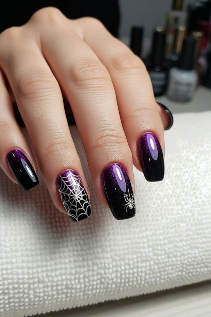 Purple & Black Ombre Nails