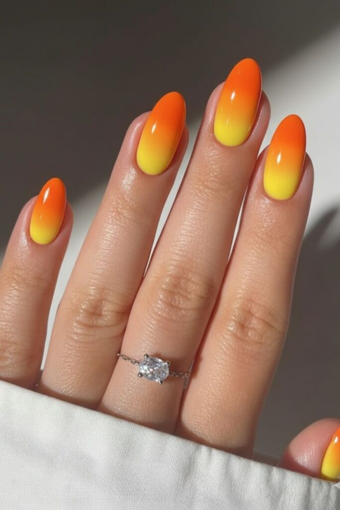 Candy Corn Ombre Nails