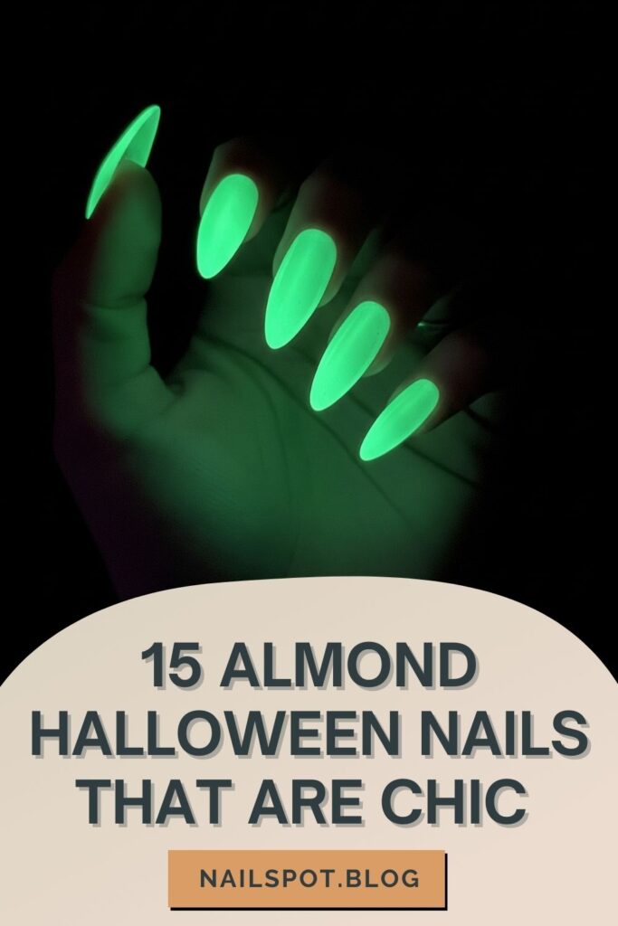 almond Halloween nails 2025