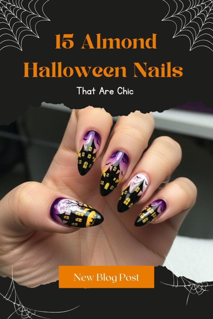 almond Halloween nails 2025