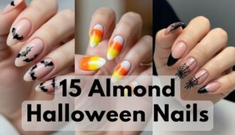 almond Halloween nails 2025