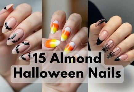 almond Halloween nails 2025