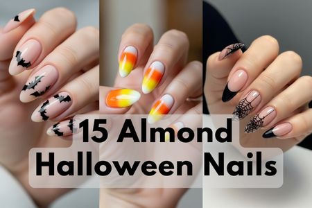 almond Halloween nails 2025