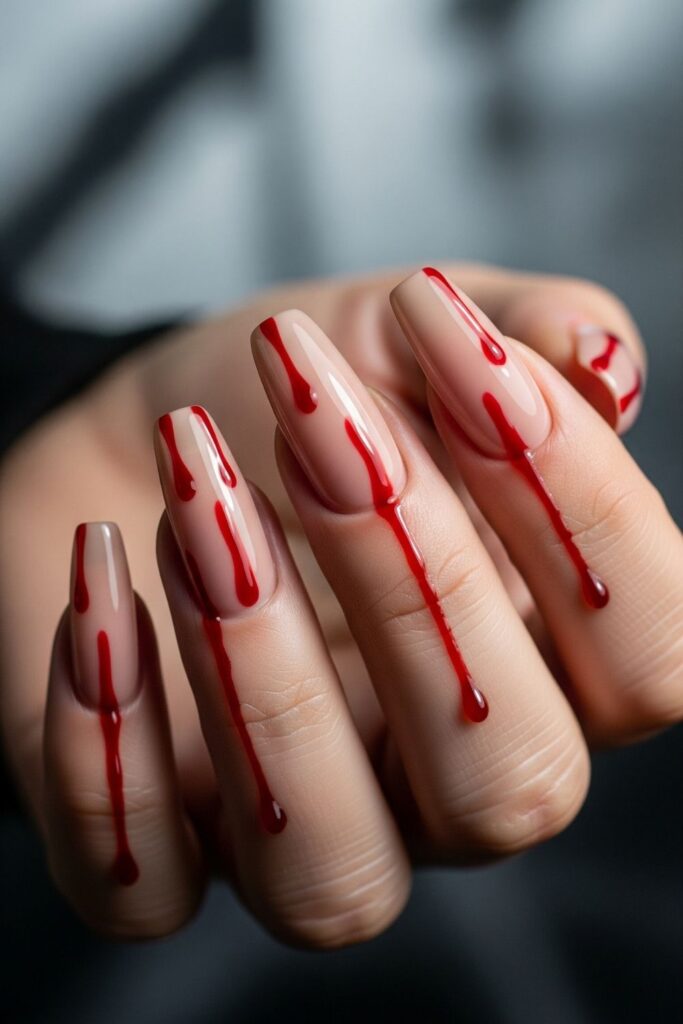 Classic Blood Drip Nails