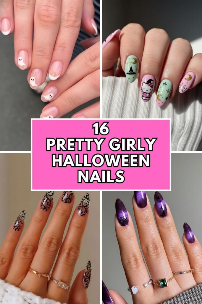 girly halloween nails