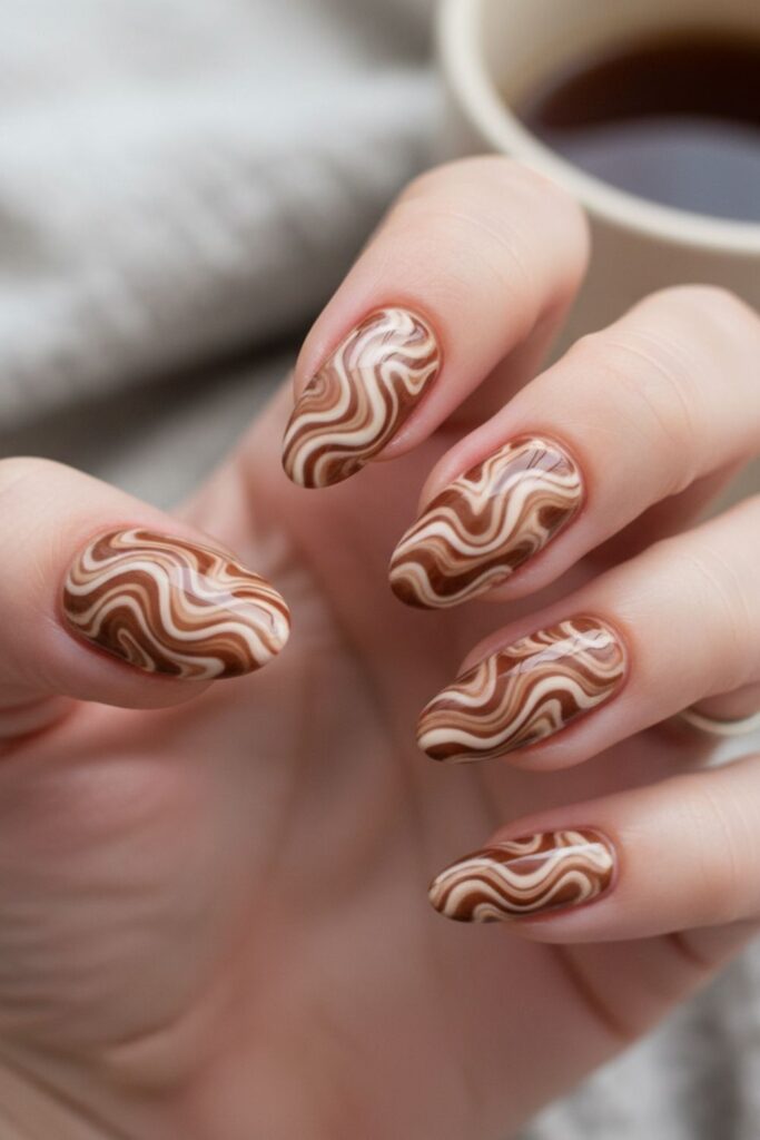Cinnamon Swirl Nails