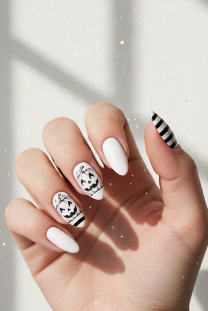 Pumpkin Patch Contrast Nails