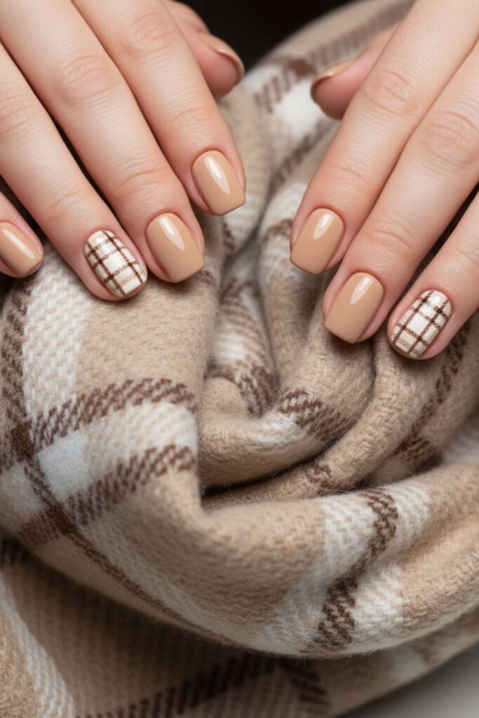 Plaid Accent Nails