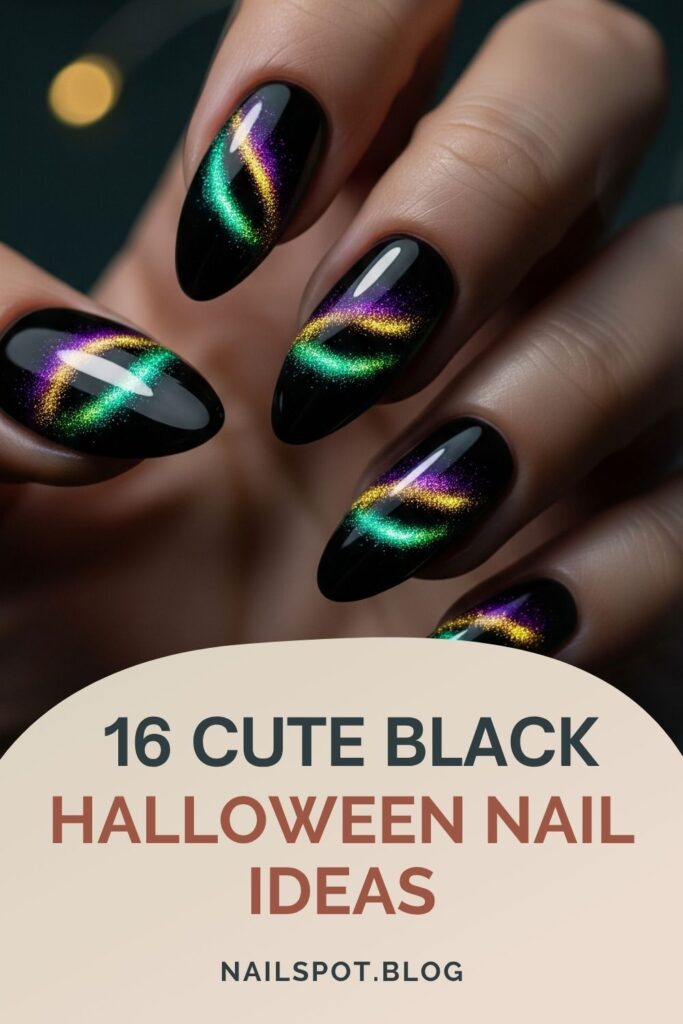 Black Halloween Nails 2025