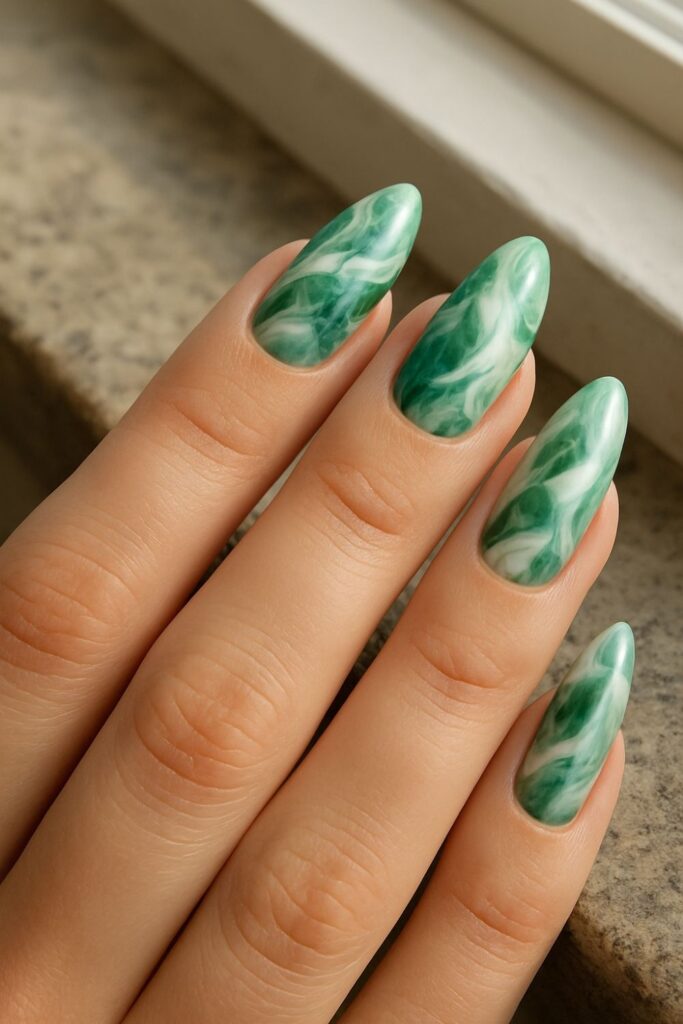 Green Marble Nails