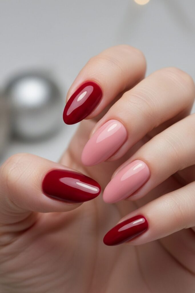 Red Ombre Fade Nails