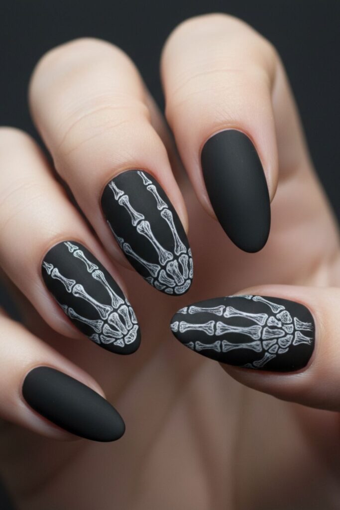 Skeleton Hand Design Nails
