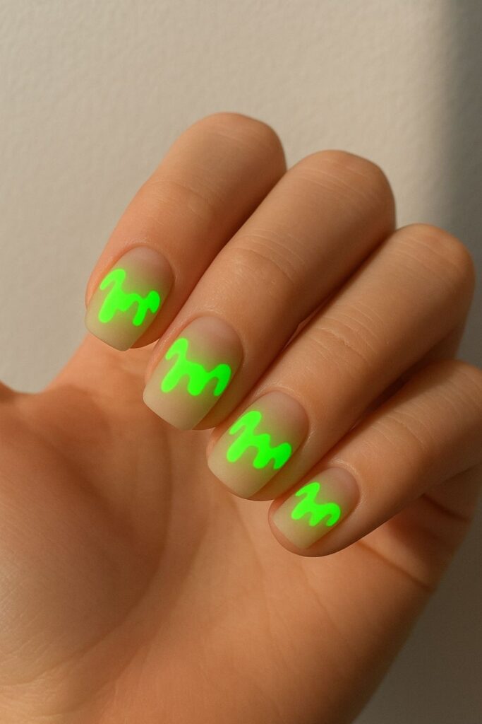 Toxic Slime Glow Nails