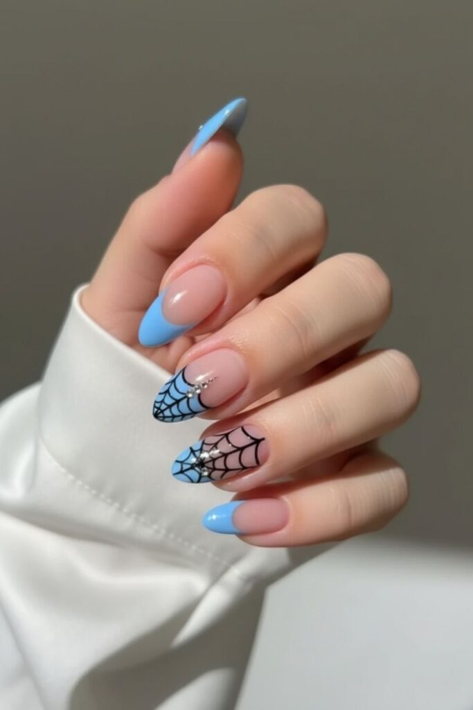 Frosty Webbed Tip Nails