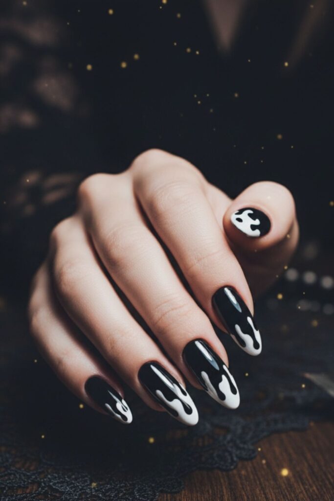 Dripping Blood Contrast Nails