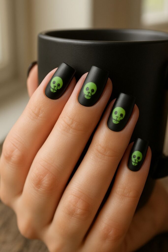 Green Skull Nails