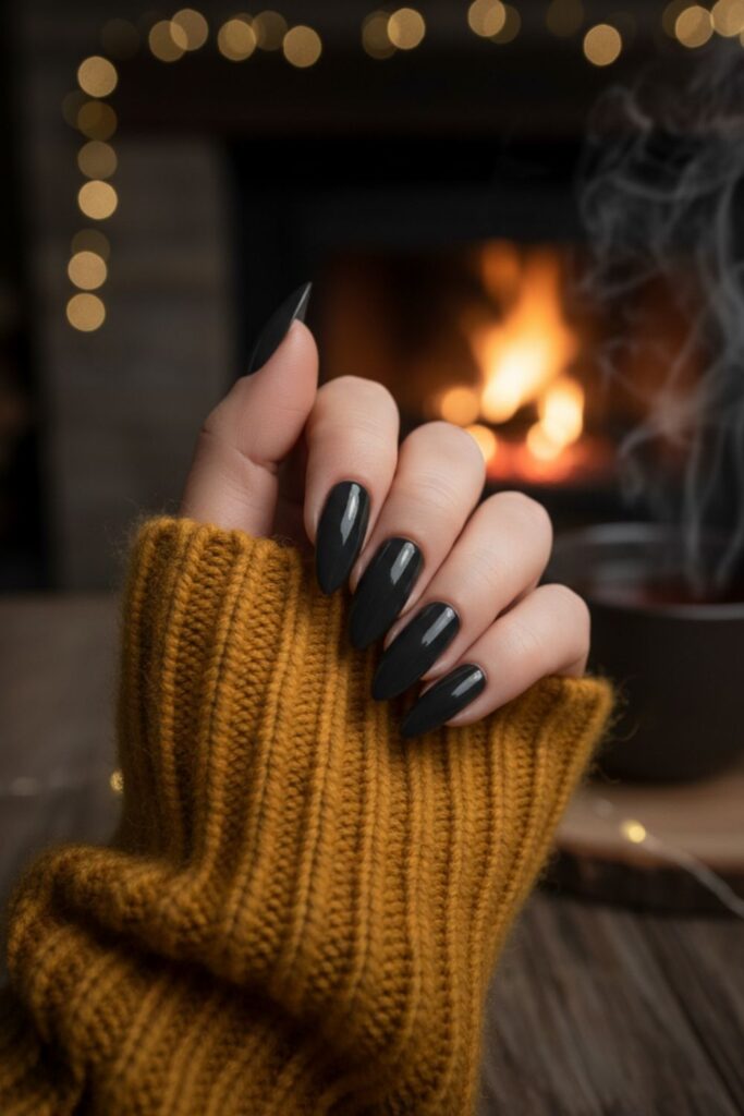 Charcoal Gloss Nails