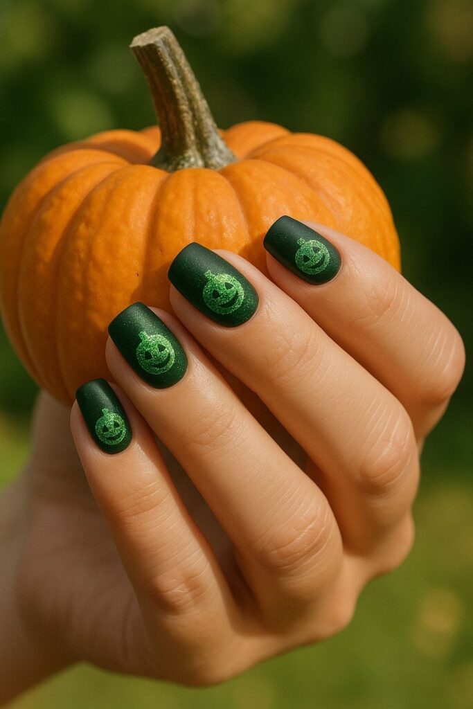 Glittery Green Pumpkins