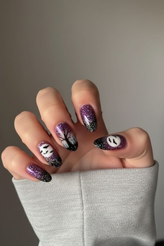 Glitter Graveyard Nails