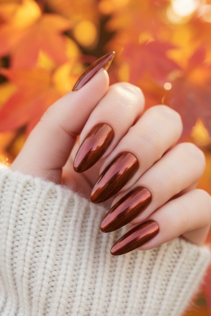 Chestnut Chrome Nails