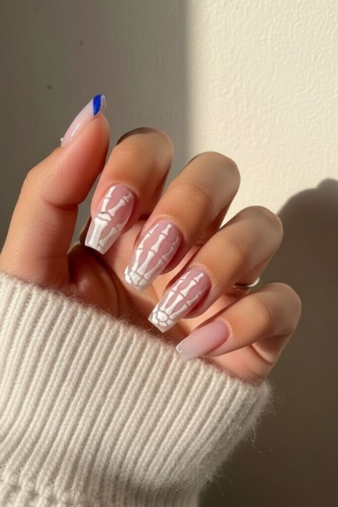 Skeleton Hand Acrylic Nails