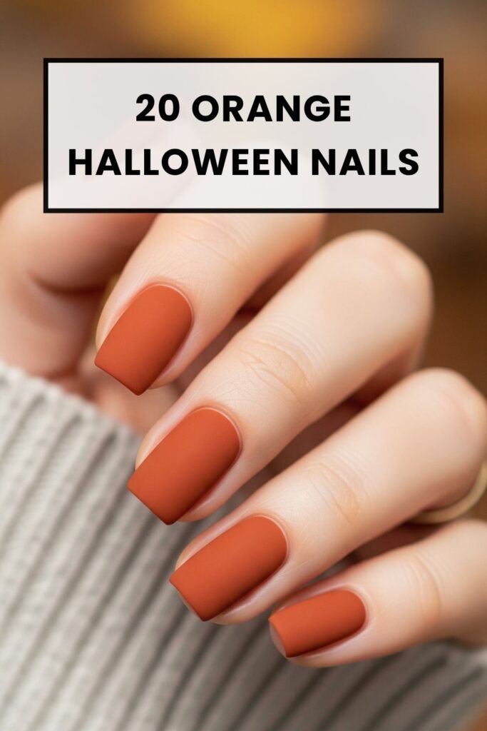 orange Halloween nails 2025