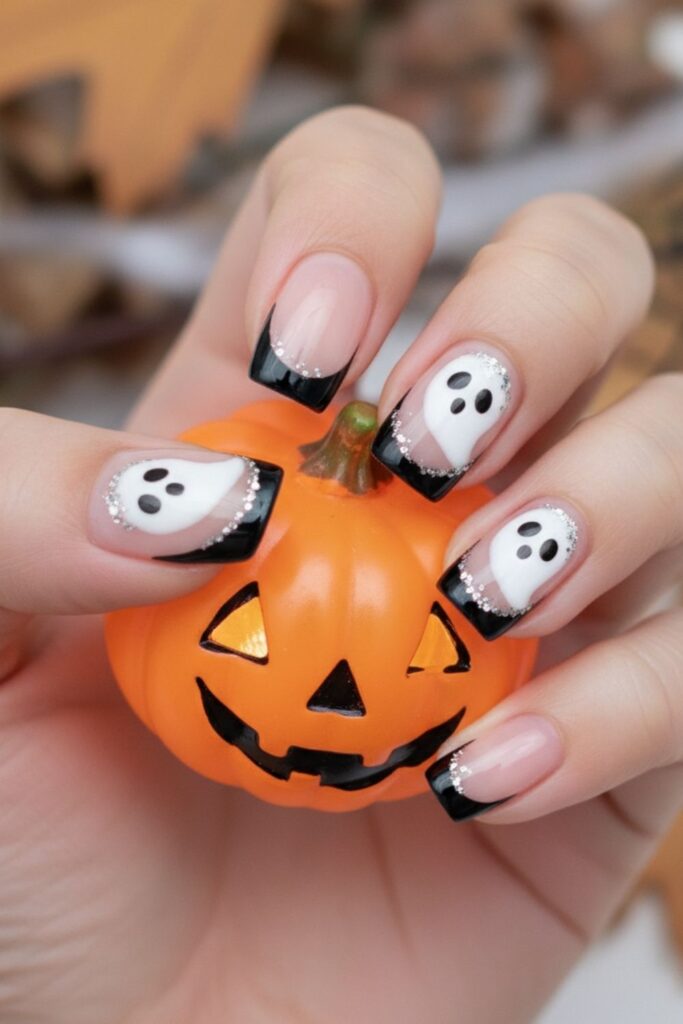 Haunted Ghost Tip Nails