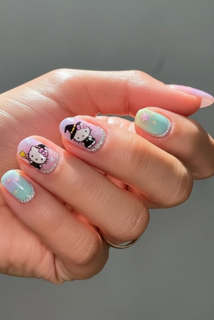Hello Kitty Witch Nails