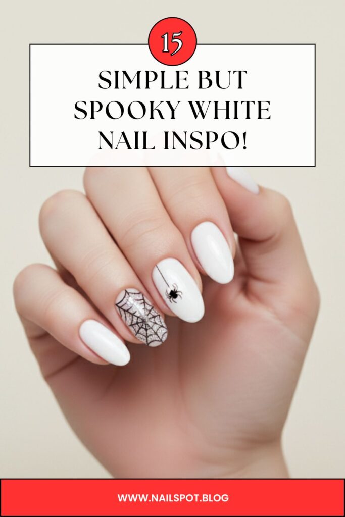 White Halloween Nails 2025