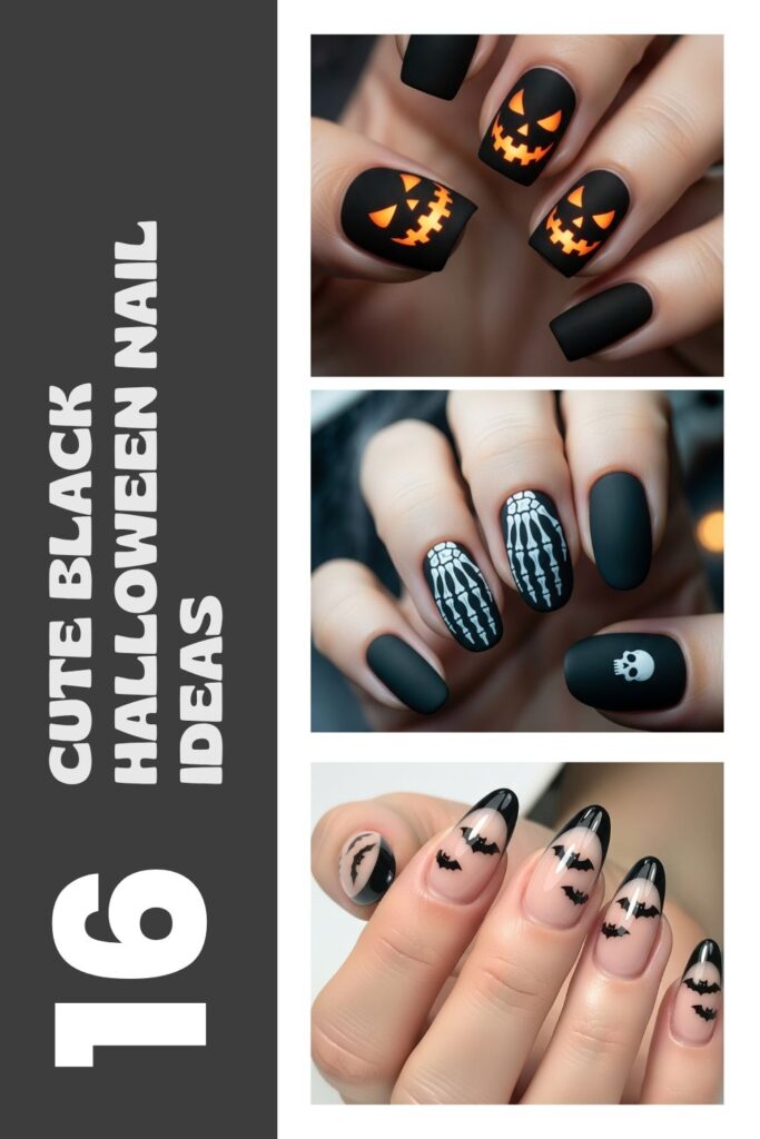 Black Halloween Nails 2025