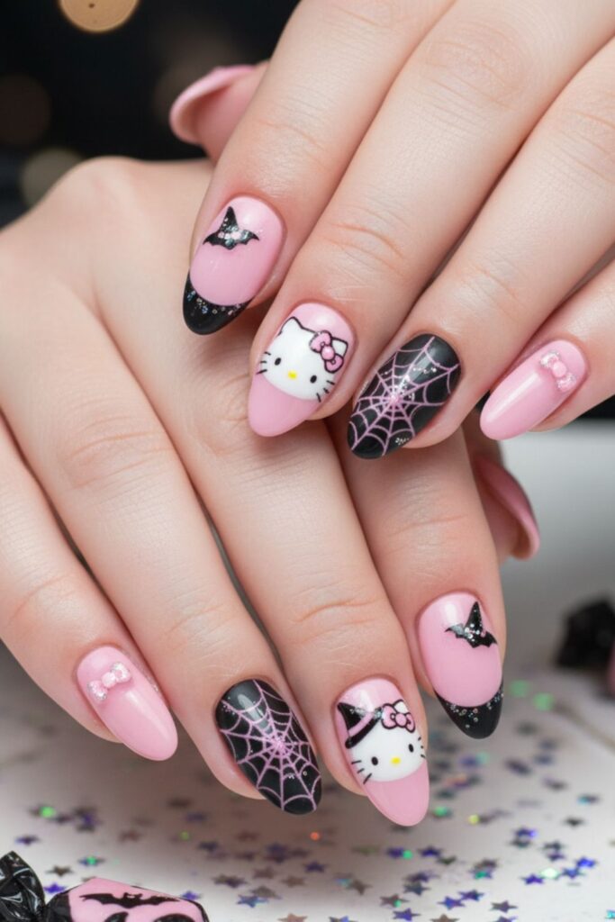 Hello Kitty Spooky Edition Nails