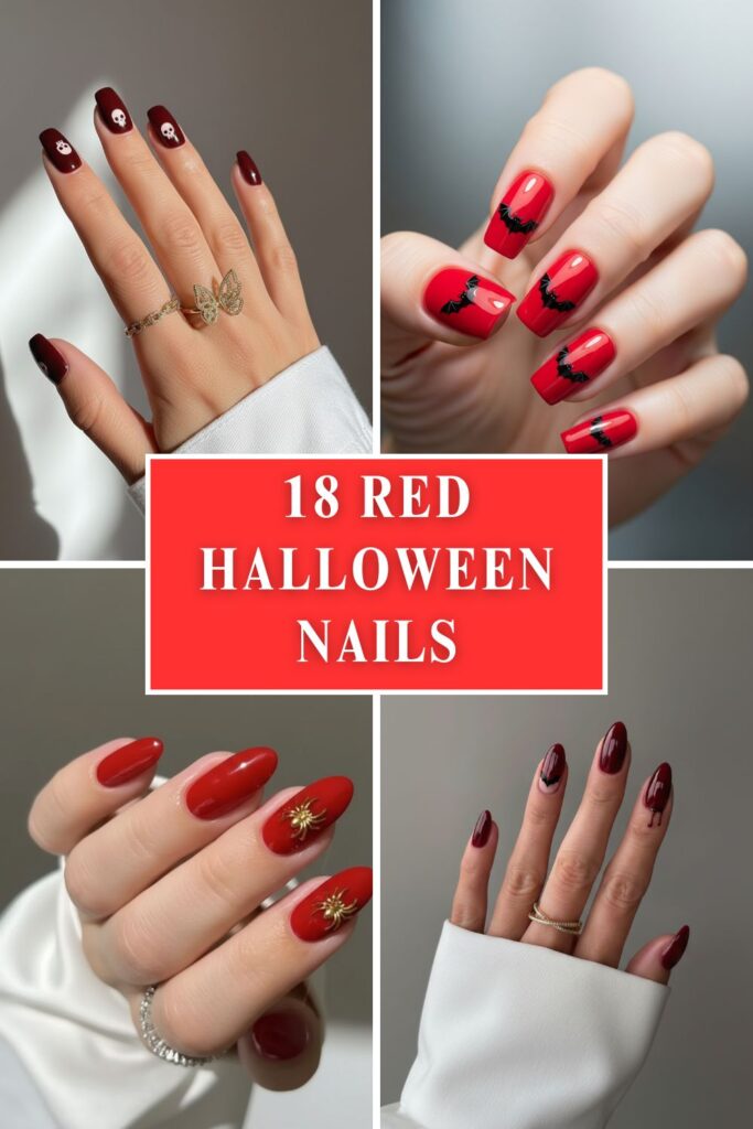Red Halloween nails