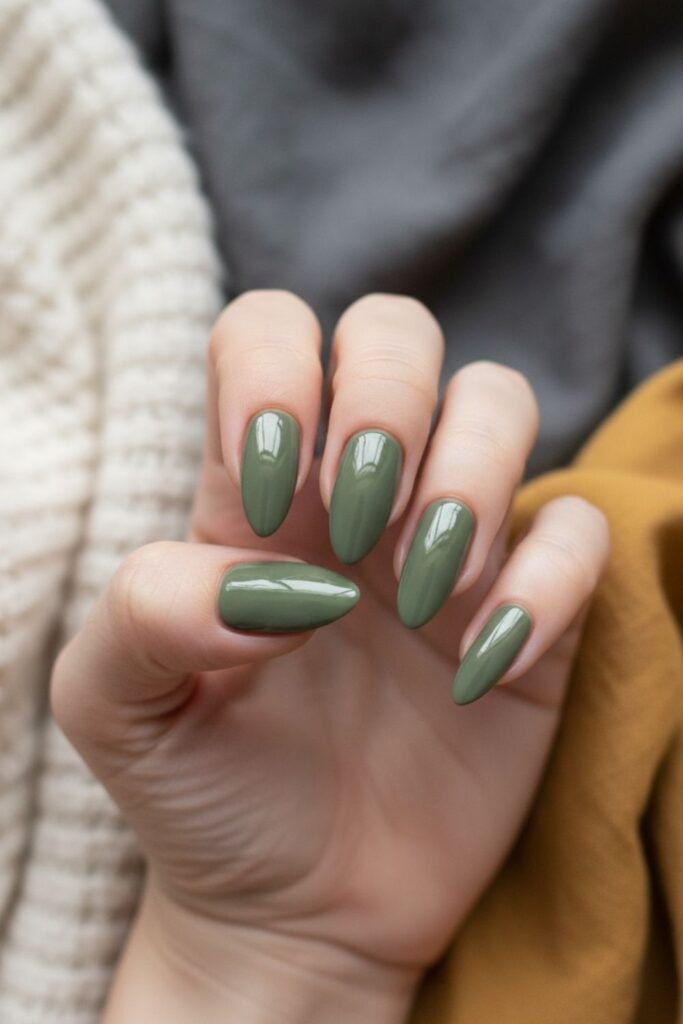 Smoky Olive Nails