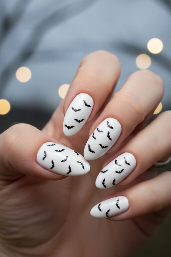 Bat Silhouette Nails