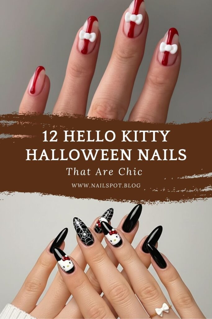 hello kitty halloween nails