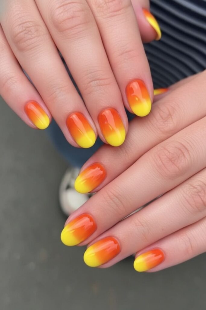 Candy Corn Ombre Nails