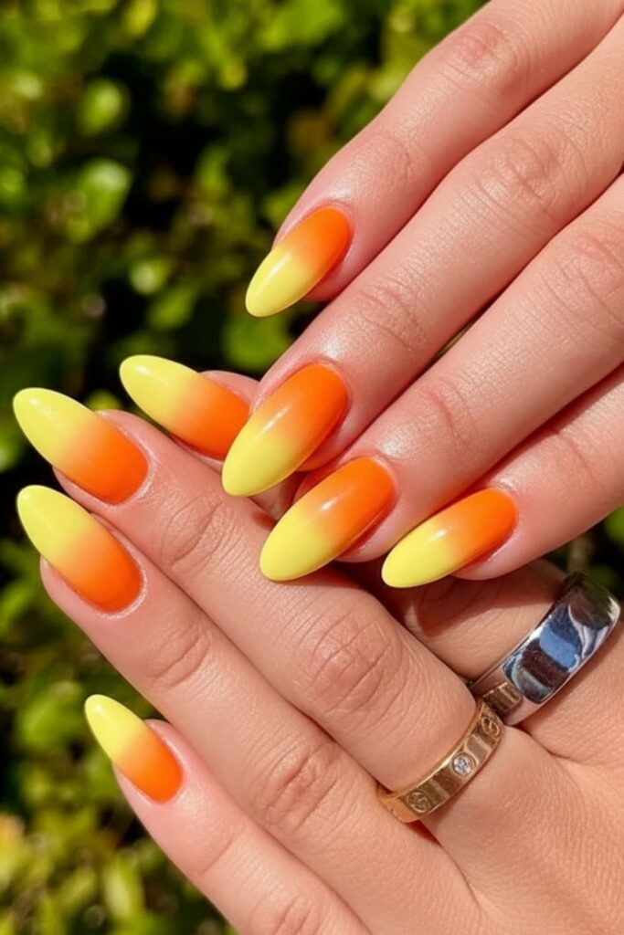 Candy Corn Ombre Nails