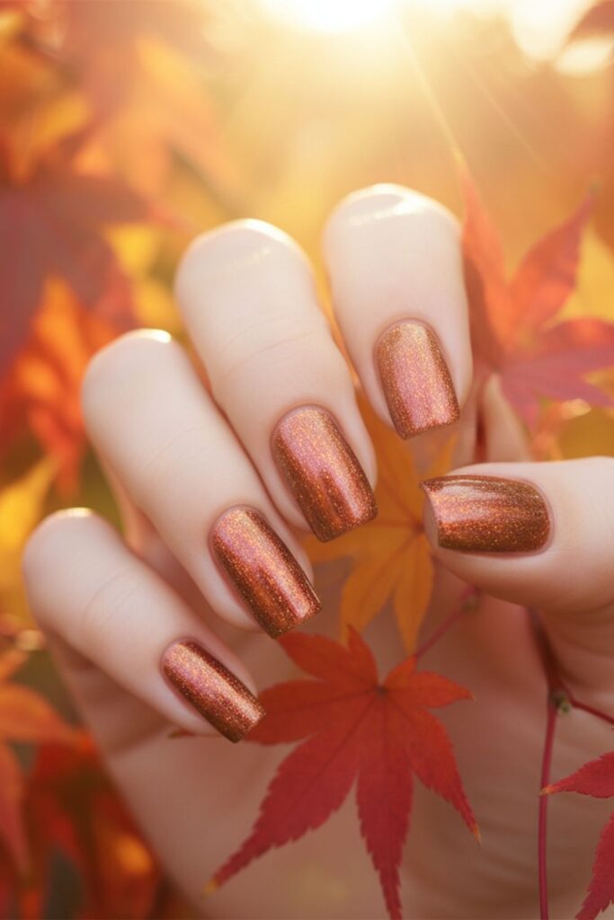 Maple Glimmer Nails