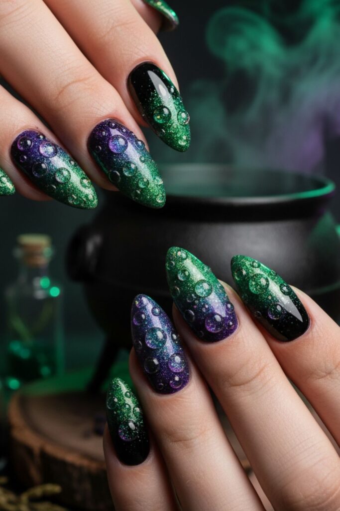 Witches’ Cauldron Color Nails