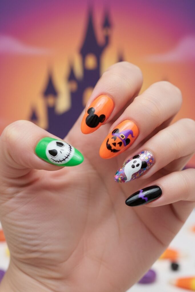 Disney Halloween Nails Design
