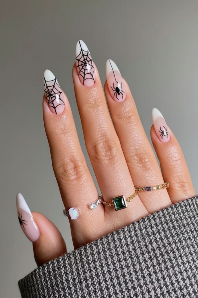 Spider Web Accent Nails
