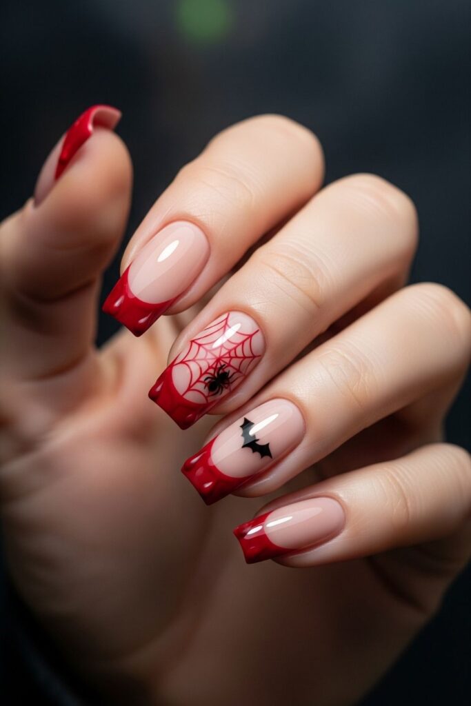 Bloody French Tip Nails
